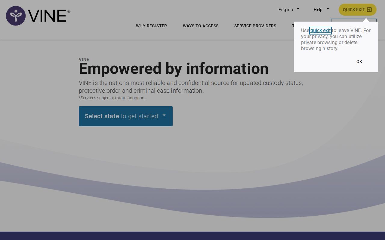 VINELink custody notifications for Scurry County criminal records