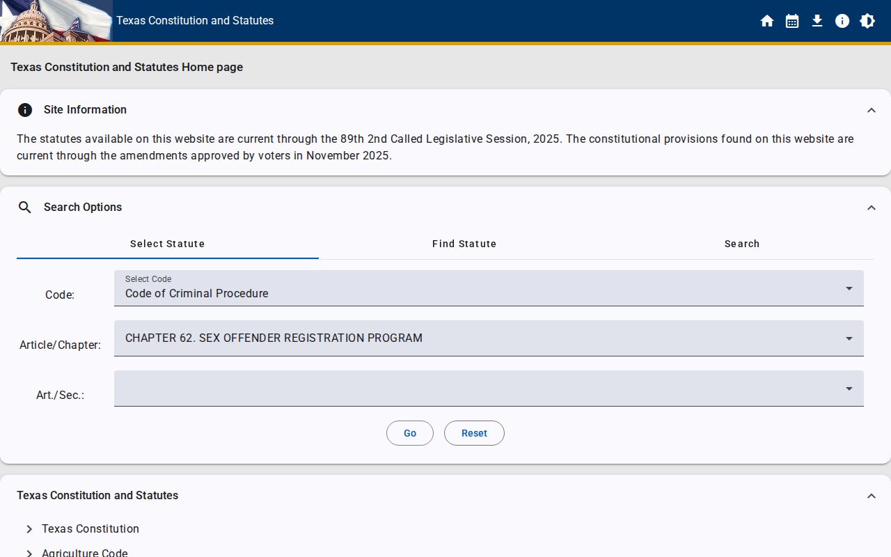 Texas Chapter 62 rules for Scurry County sex offender registration